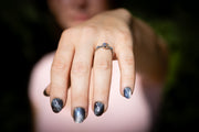 A cremation ring being worn